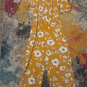 Chic Mustard Floral Jumpsuit